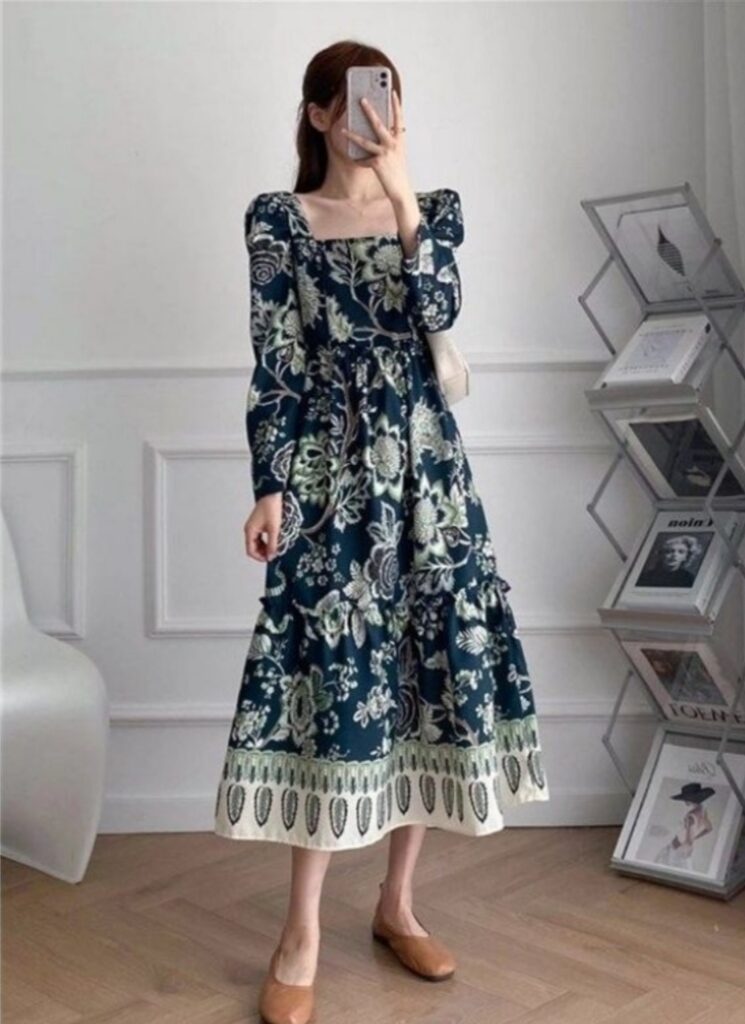 Women'sTropical Smoked Midi Dress