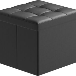 HomeHarmony Folding Storage Ottoman Seat, Stool, Toy Storage Box Faux Leather